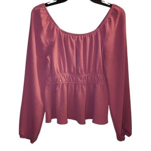Olive and Oak Pink Blouse Long Sleeve Size Small